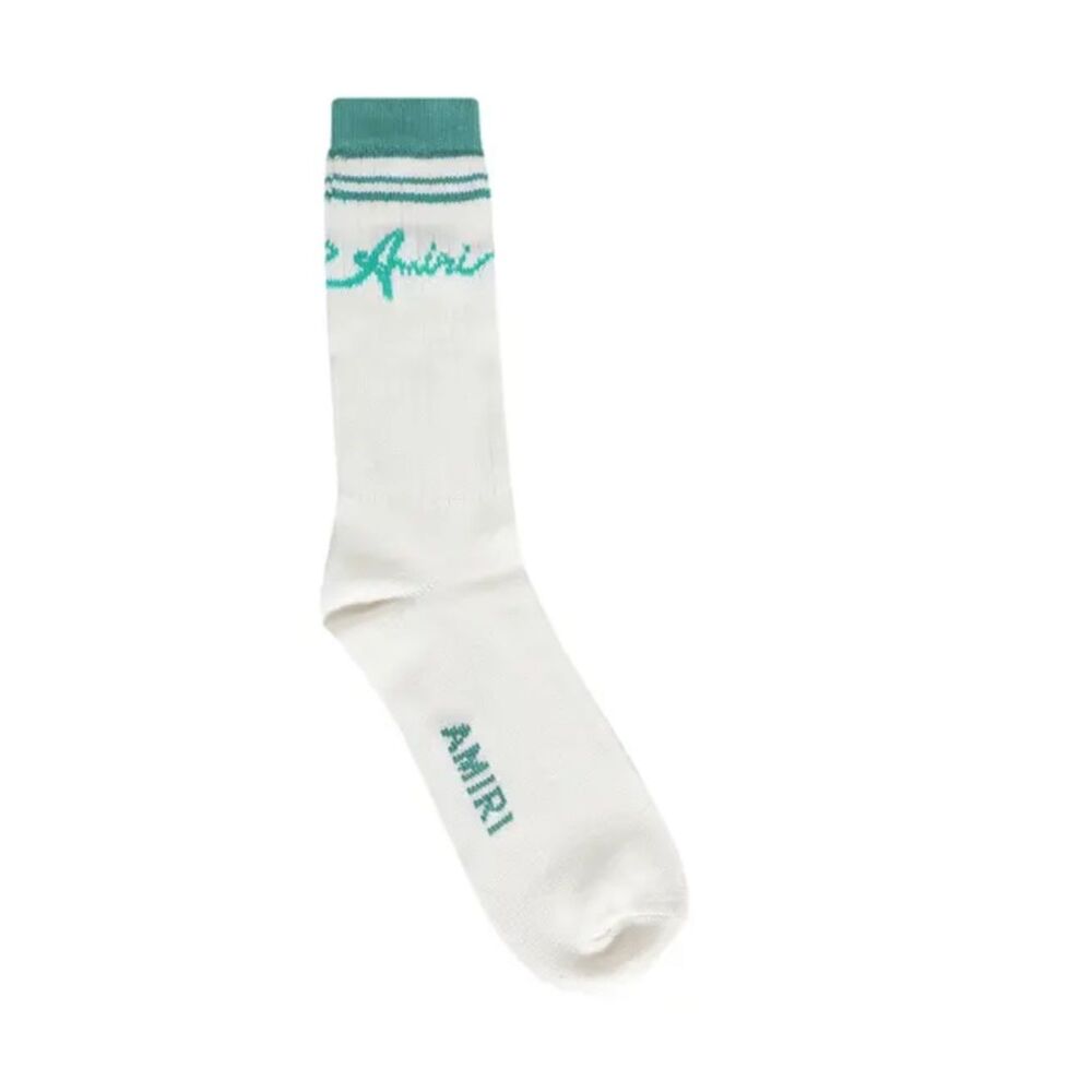 Amiri Wave Socks 'Sea Blue', White, One Size, NWOT Open package